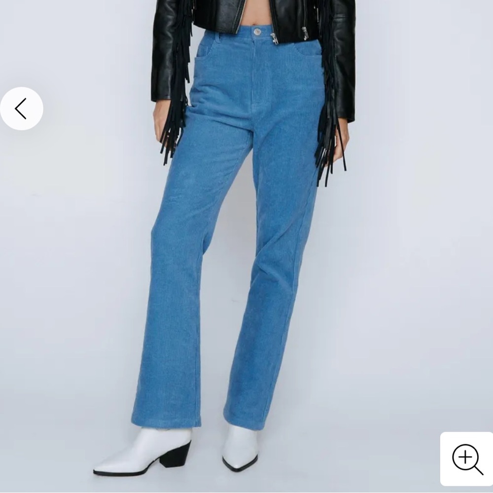 NastyGal Corduroy High Waisted Flared Star Bum Pants - Picture 6 of 6